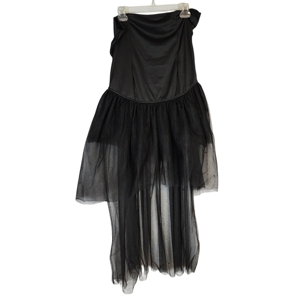 New! New York & Company LENA Size XL Hi-Low Beaded Strapless Tulle Panel Dress